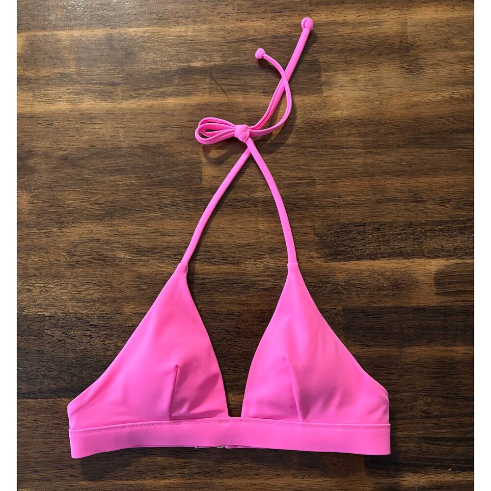 Victoria's Secret PINK Women’s XS Bikini Top Triangle Halter Plunge Swim